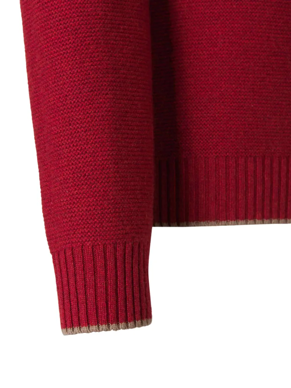 Luigi Borrelli Contrasting-trim Sweater In Red