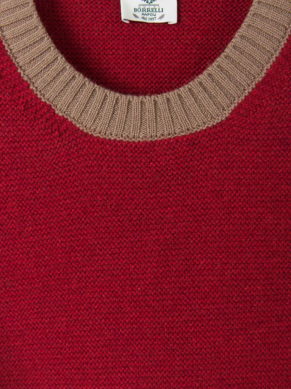 Luigi Borrelli Contrasting-trim Sweater In Red