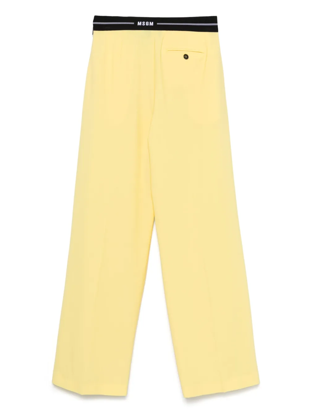 MSGM Pantalon met logo tailleband - Geel