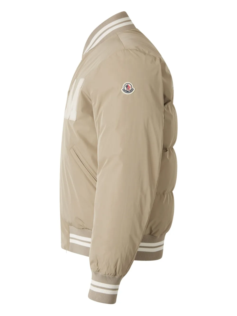 Moncler Bomberjack met logo Beige