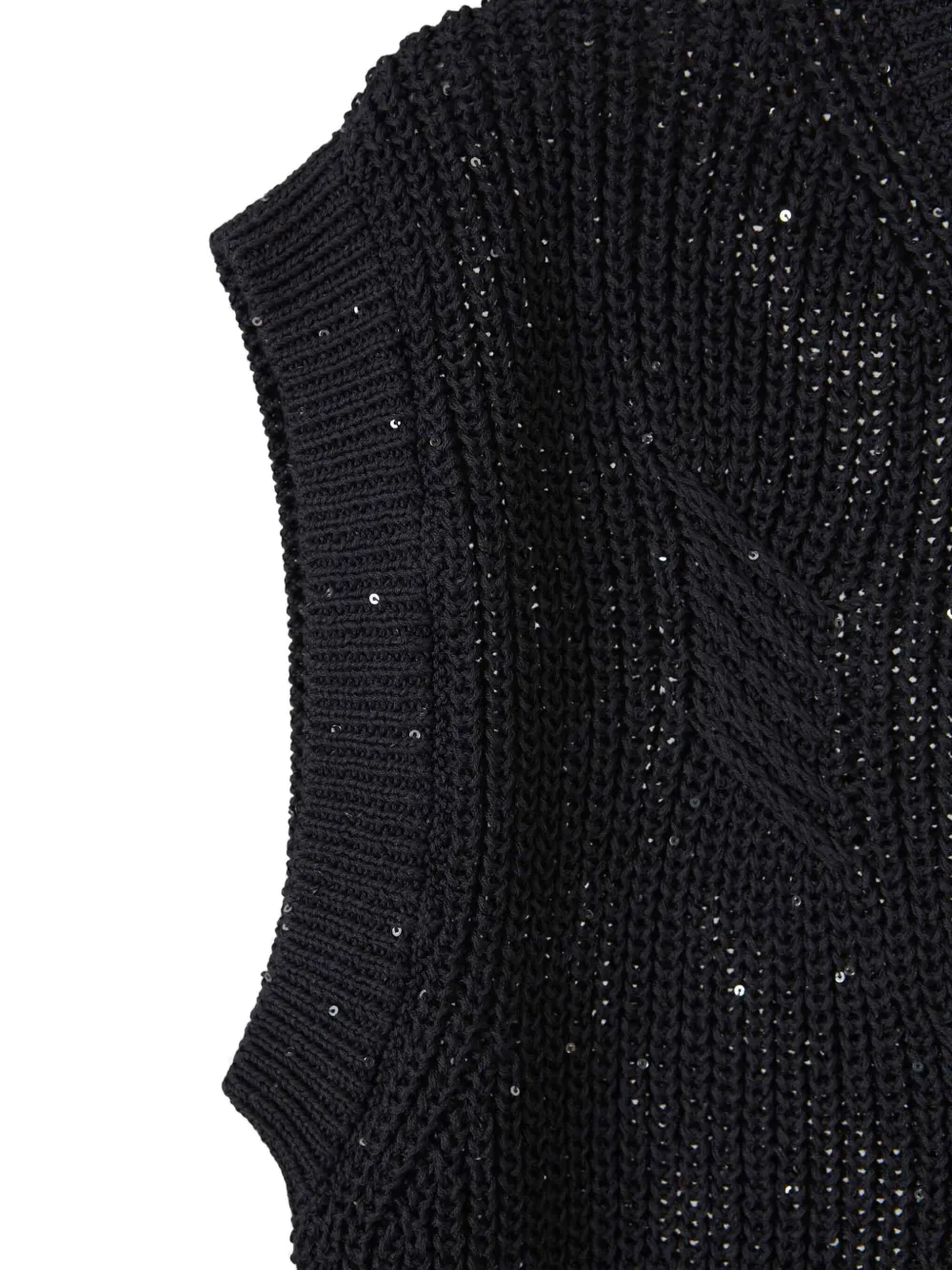 Shop Peserico Sequin-embellished Vest In Black