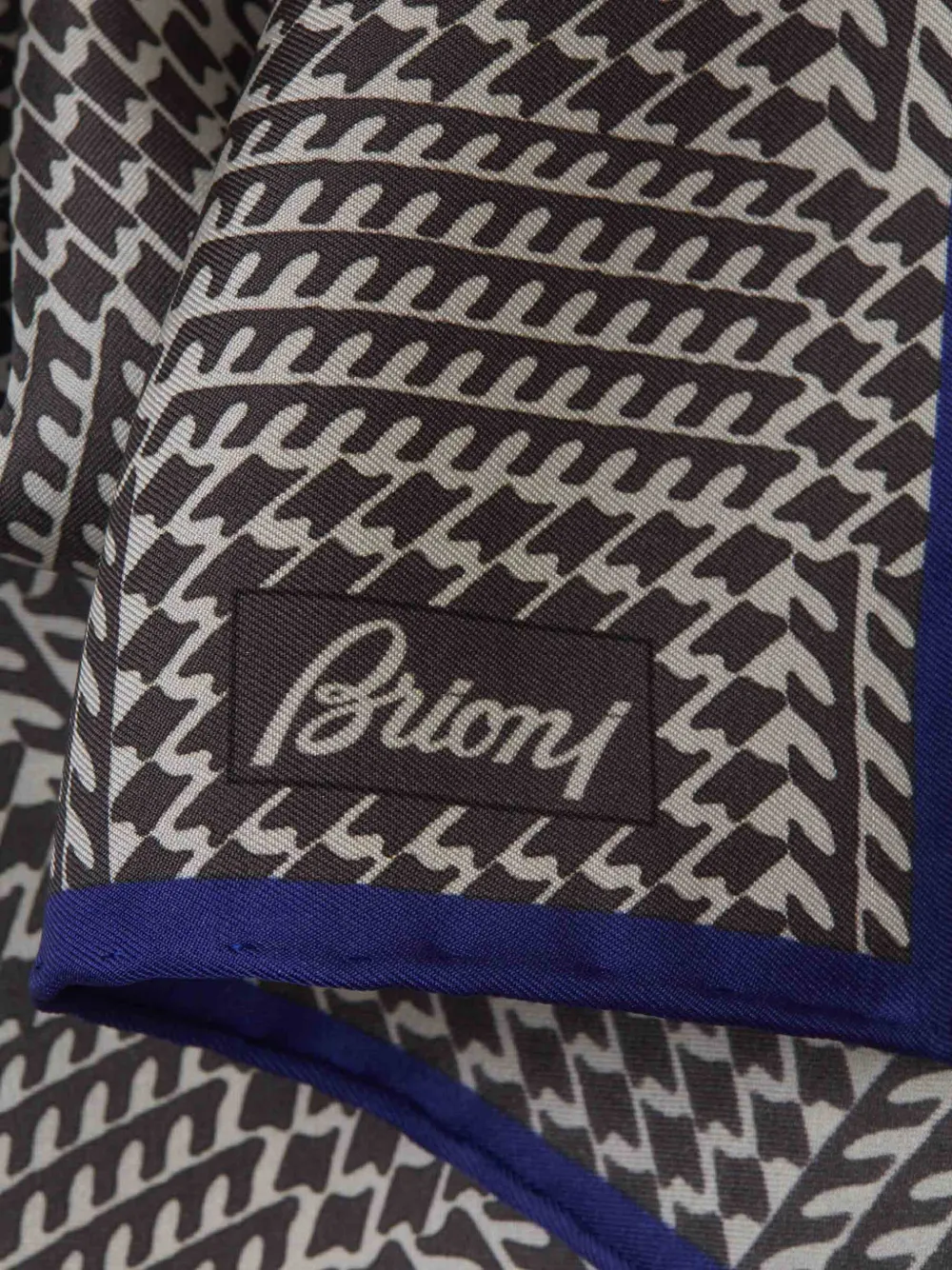 Brioni Pochette met geometrische print - Grijs