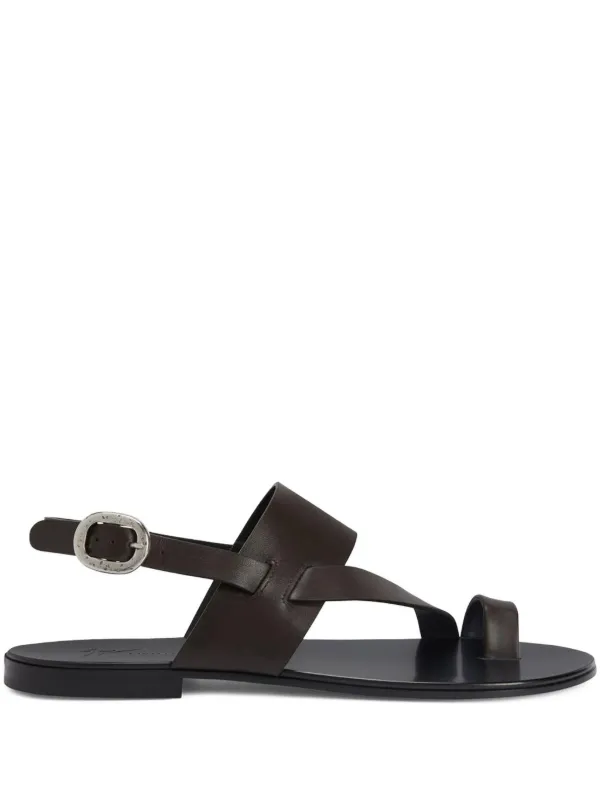 Giuseppe Zanotti Hezra toe-loop Leather Sandals Brown