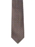 Isaia patterned-jacquard tie - Brown