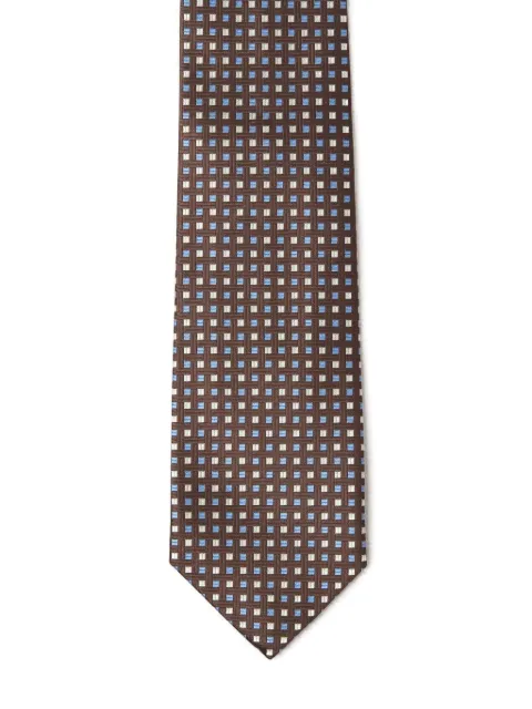 Isaia patterned-jacquard tie