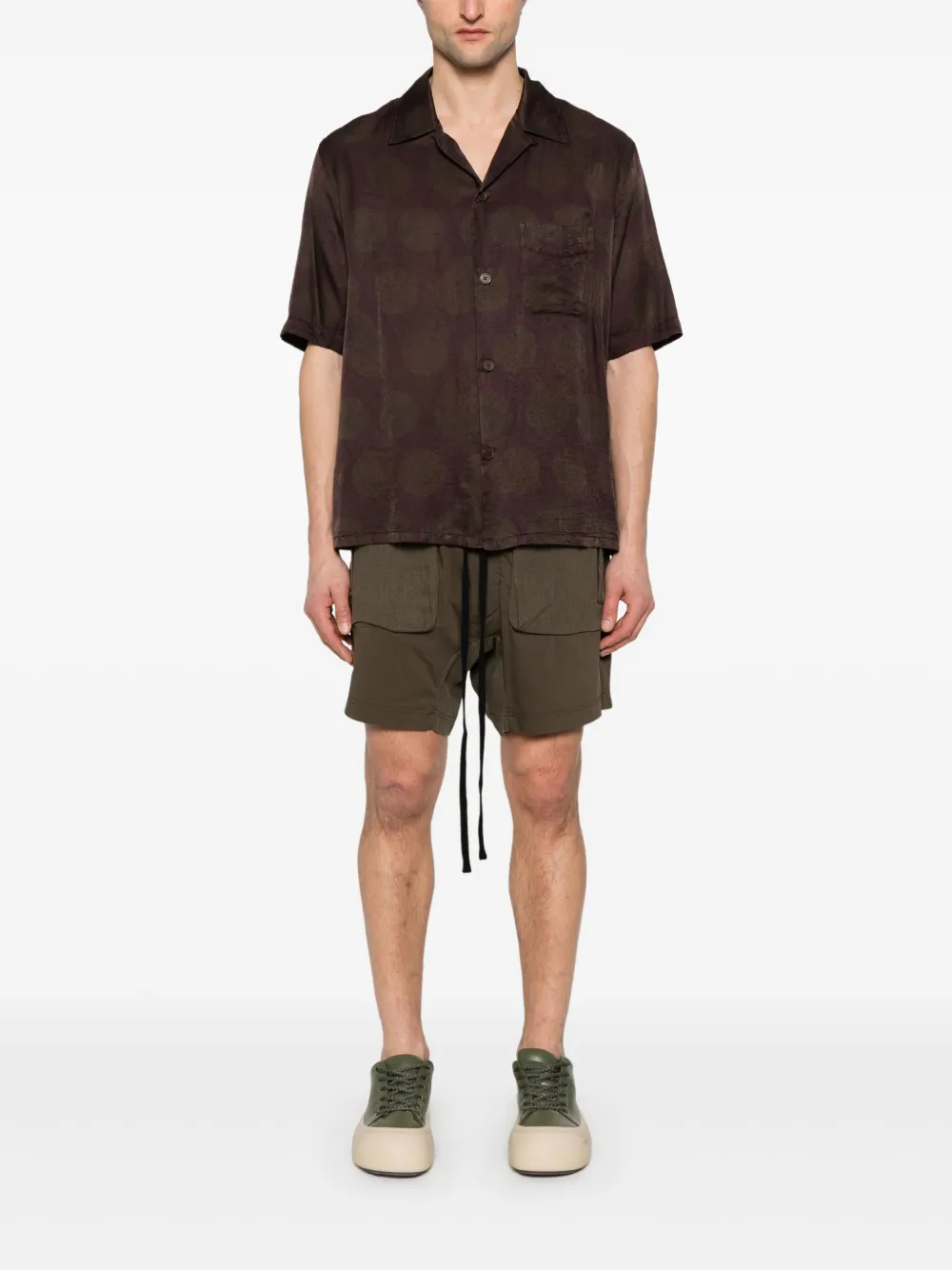 Thom Krom Shorts met vlakken - Groen