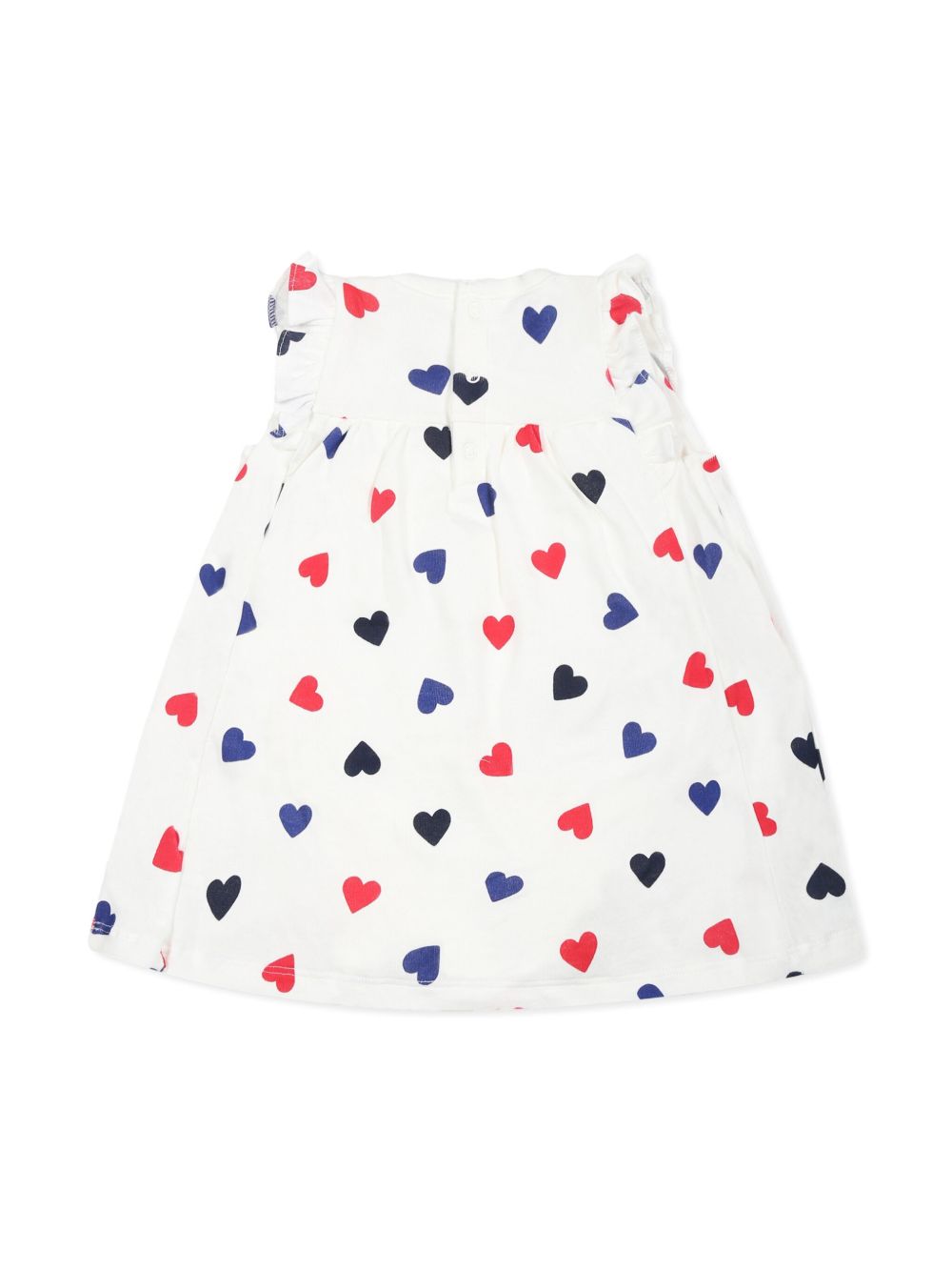 Petit Bateau Katoenen jurk met hartprint - Wit