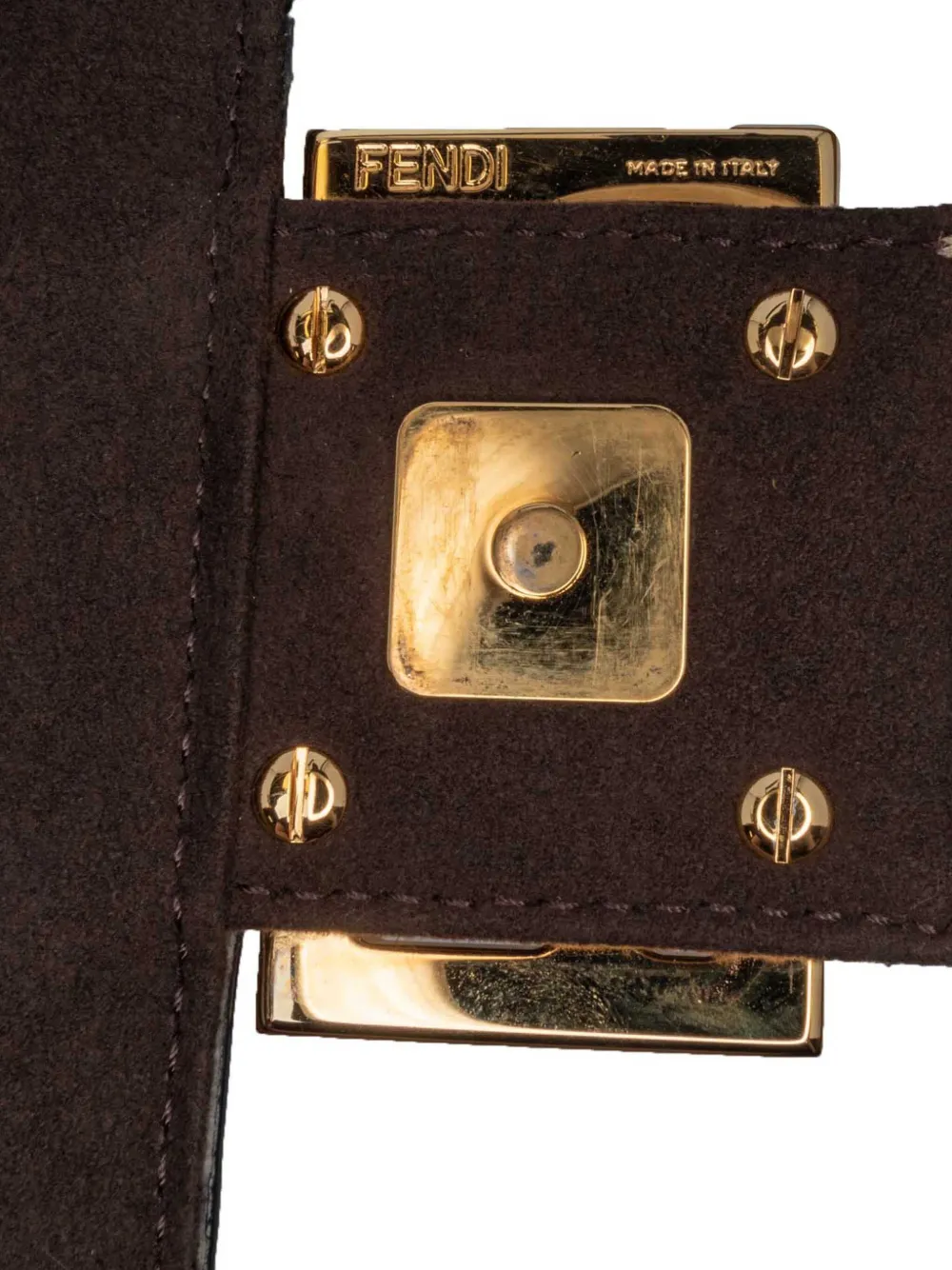 Fendi Pre-Owned 2010-2024 Shearling Pequin Baguette satchel | Image 7