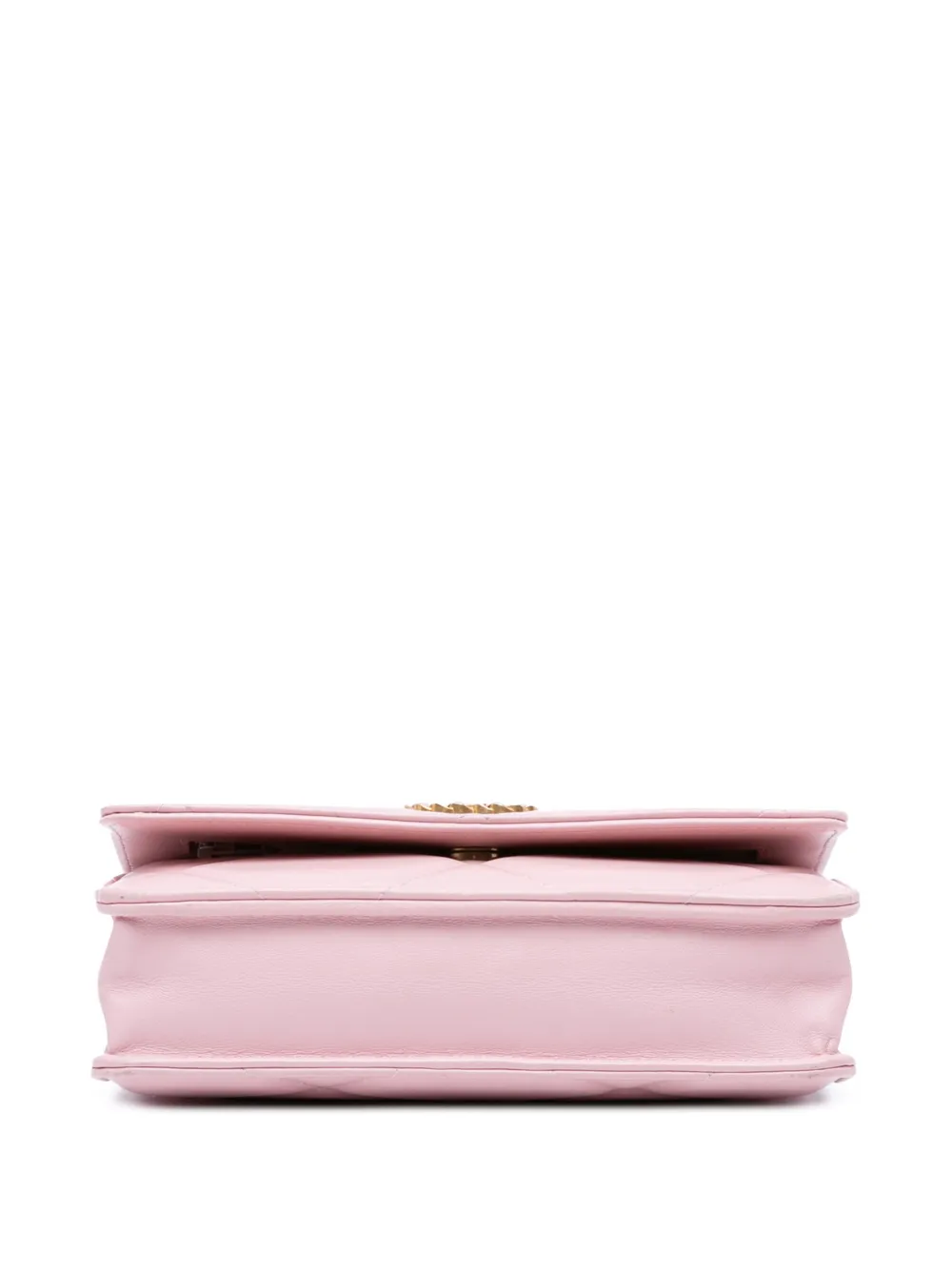Pre-owned Chanel 2021-2023 Quilted Lambskin 19 Wallet On Chain Satchel In Pink