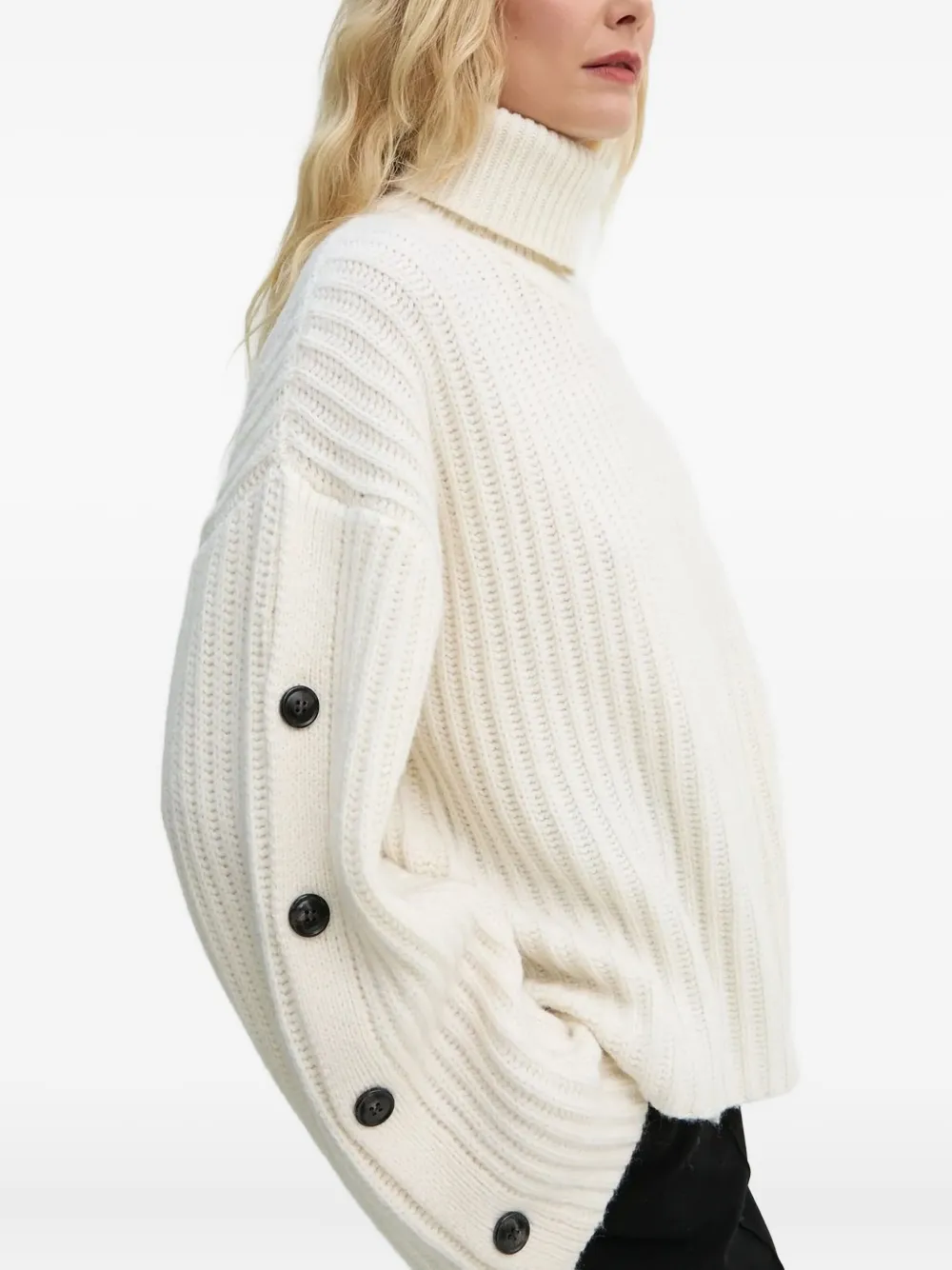 Won Hundred Ribbed Button-detail Sweater In Black