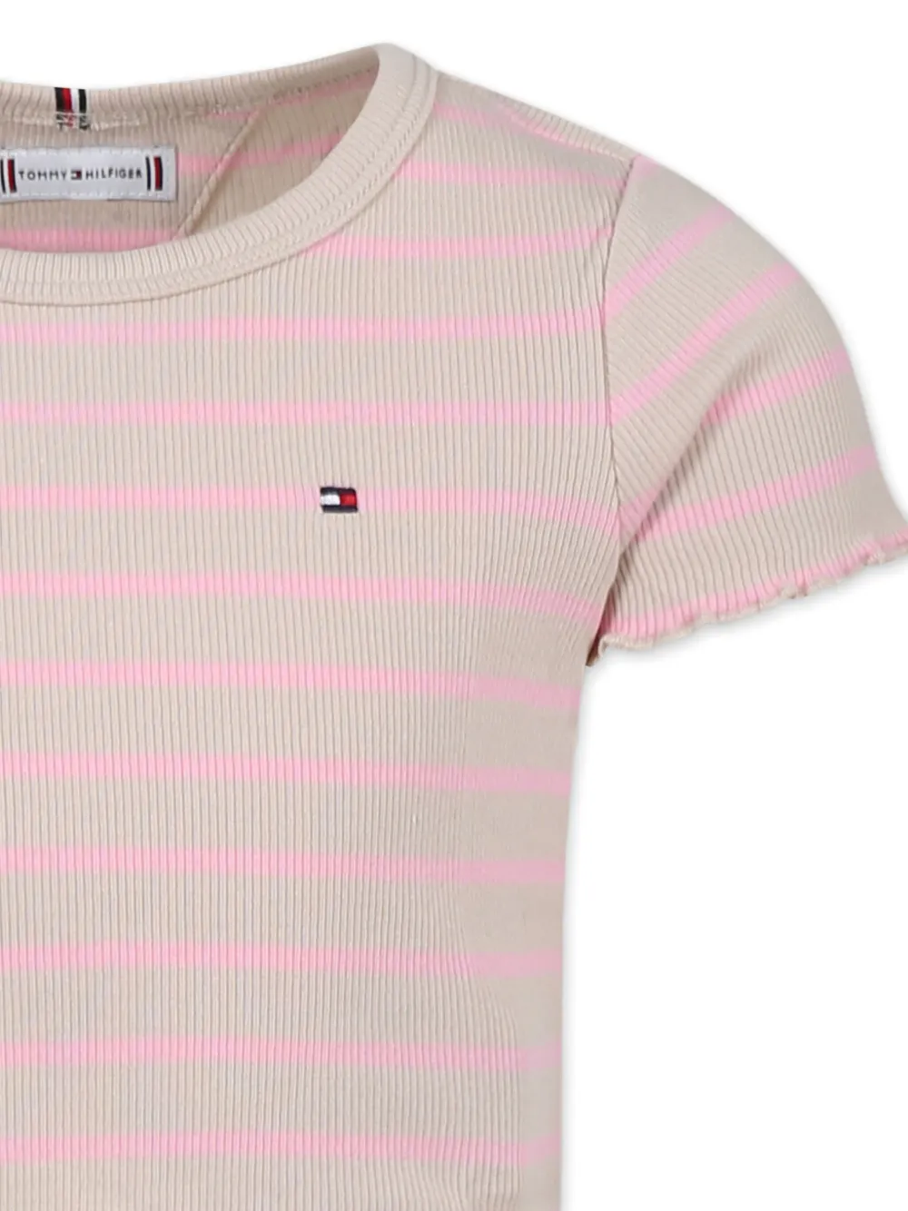 Shop Tommy Hilfiger Junior Striped T-shirt In Pink