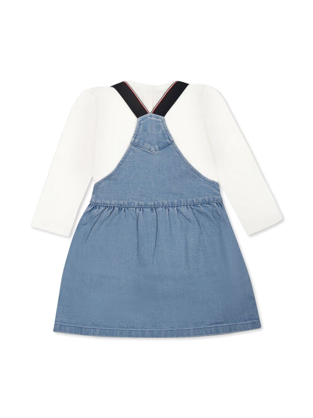 Tommy Hilfiger Junior pinafore denin dress set - Blauw