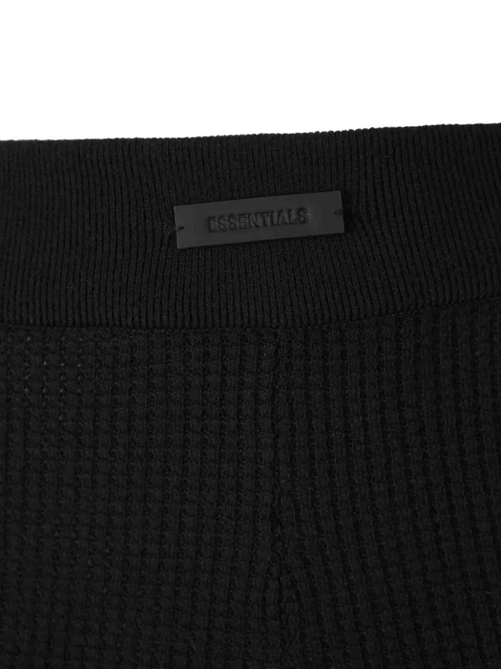 FEAR OF GOD ESSENTIALS Wafelgebreide bikershorts Zwart