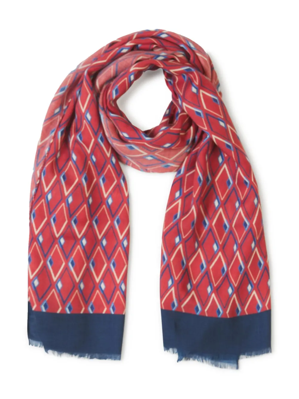 Kiton Cashmere Print Scarf - Rood