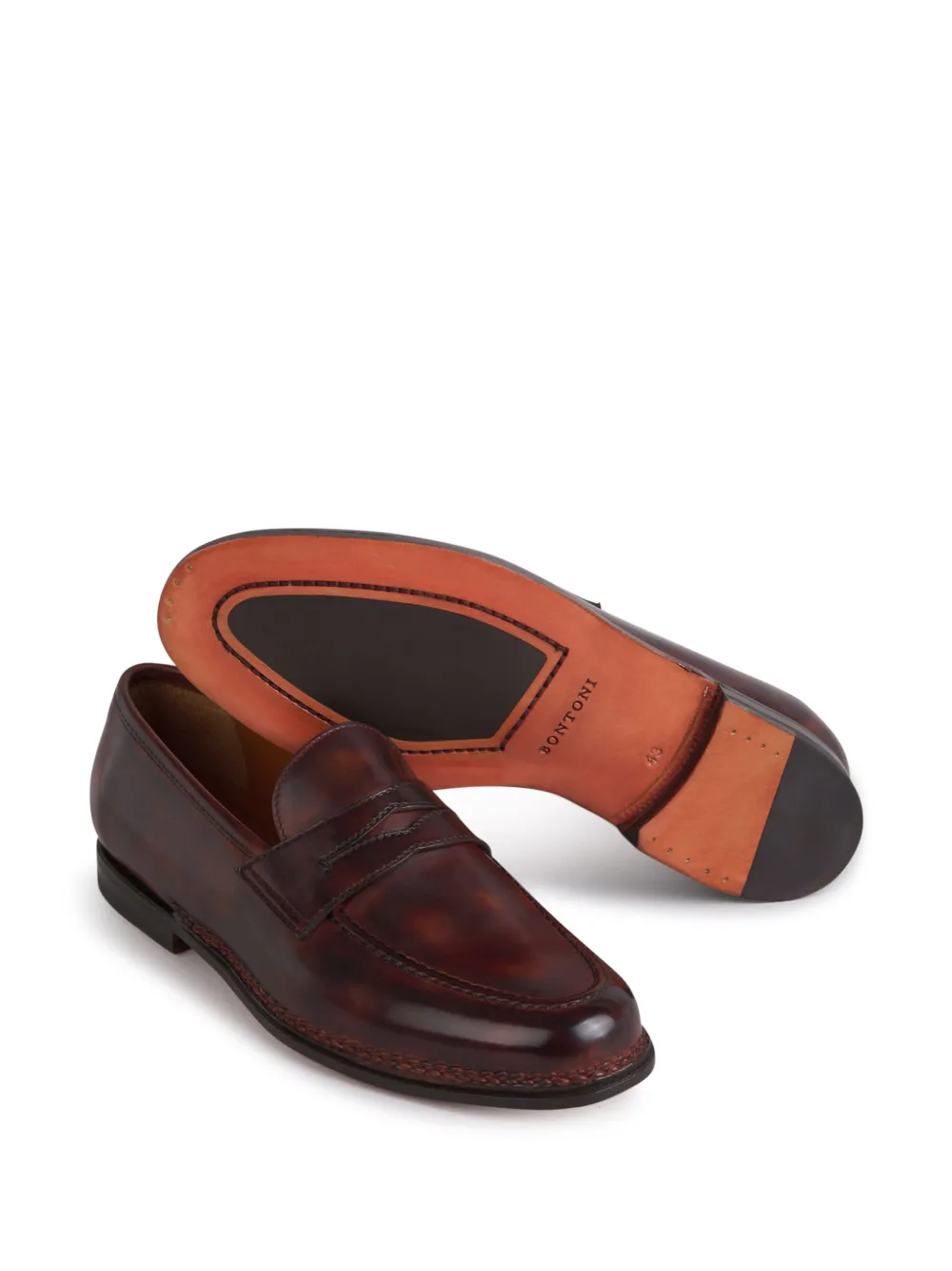 Bontoni Leren loafers Bruin