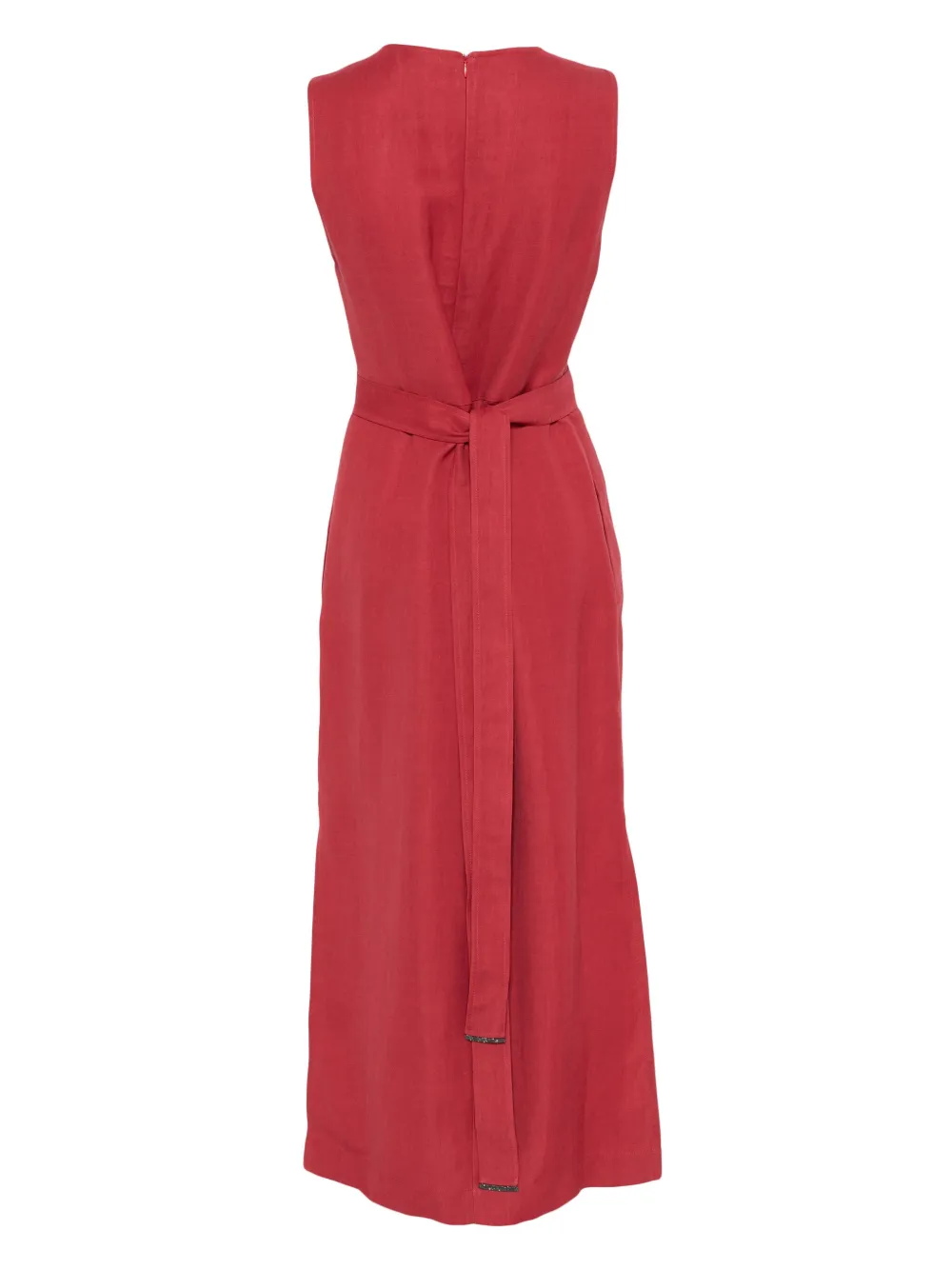 Brunello Cucinelli Midi-jurk met V-hals - Rood