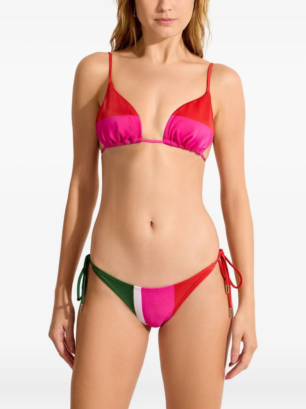 Lenny Niemeyer Panelled Triangle Bikini In Red