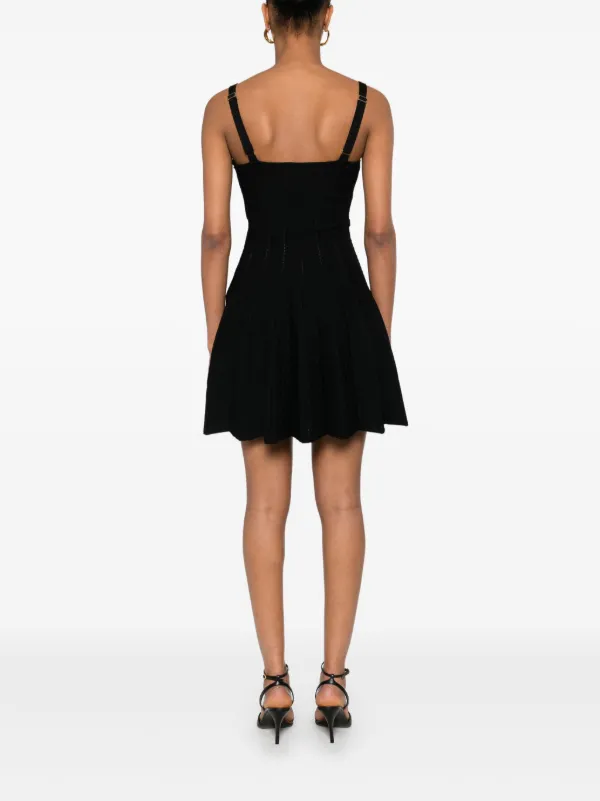 Elisabetta Franchi Knitted Pleated Dress | Black | FARFETCH