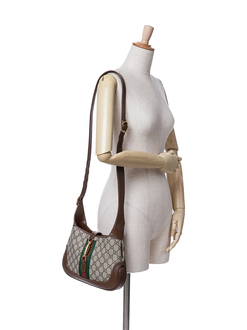 Gucci Pre-Owned 2016-2024 kleine GG Supreme Jackie 1961 crossbodytas - Bruin