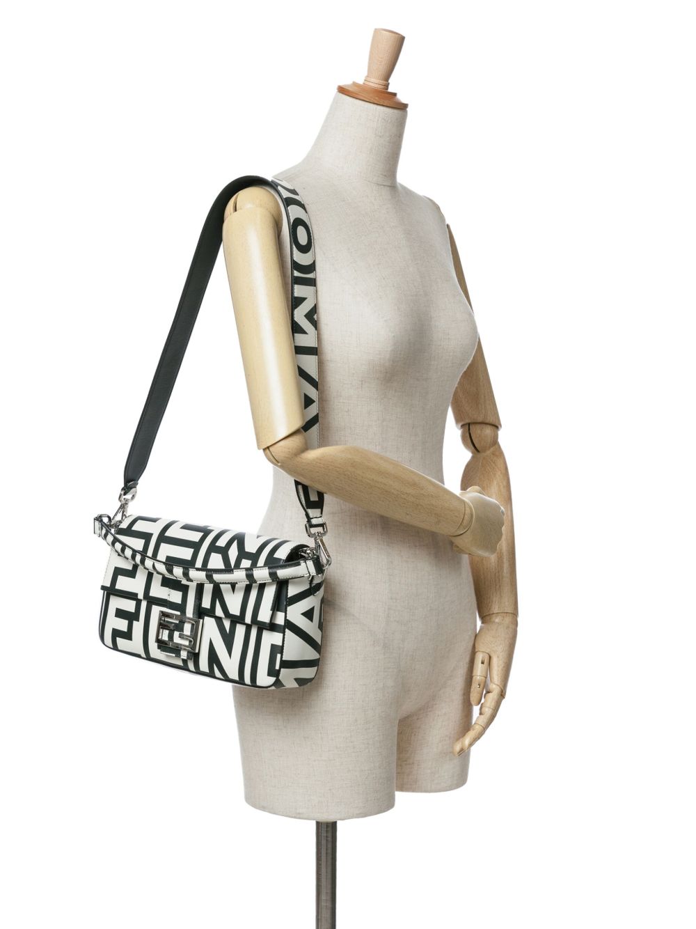 Fendi Pre-Owned 2010-2024 Marc Jacobs Nappa Vitello King Phone Bagbaguette boekentas met logoprint - Wit