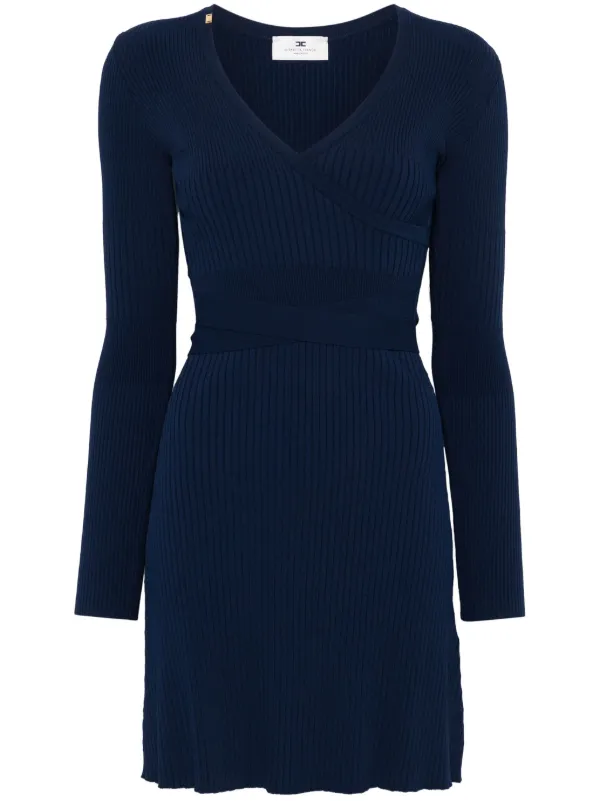 【完売必至♡】ELISABETTAFRANCHI ニット ミニドレス Elisabetta Franchi ニット ミニドレス | ブルー | FARFETCH JP