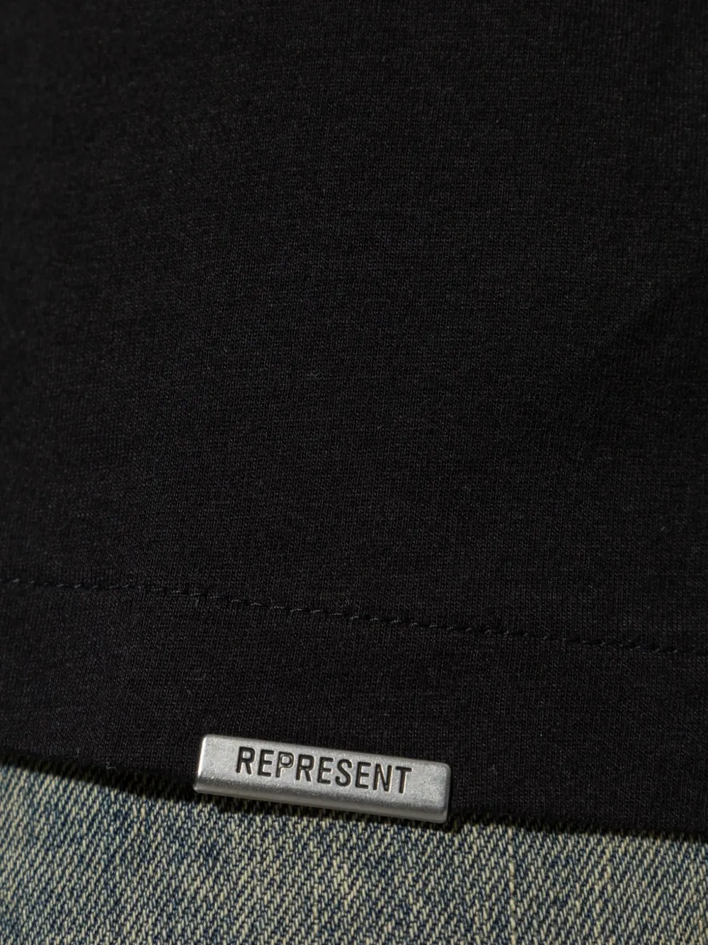 Represent T-shirt met geborduurd logo Zwart