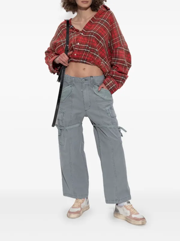 R13 Cropped Cargo Trousers | Blue | FARFETCH
