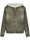 Golden Goose sprayed-effect studed hoodie - Green