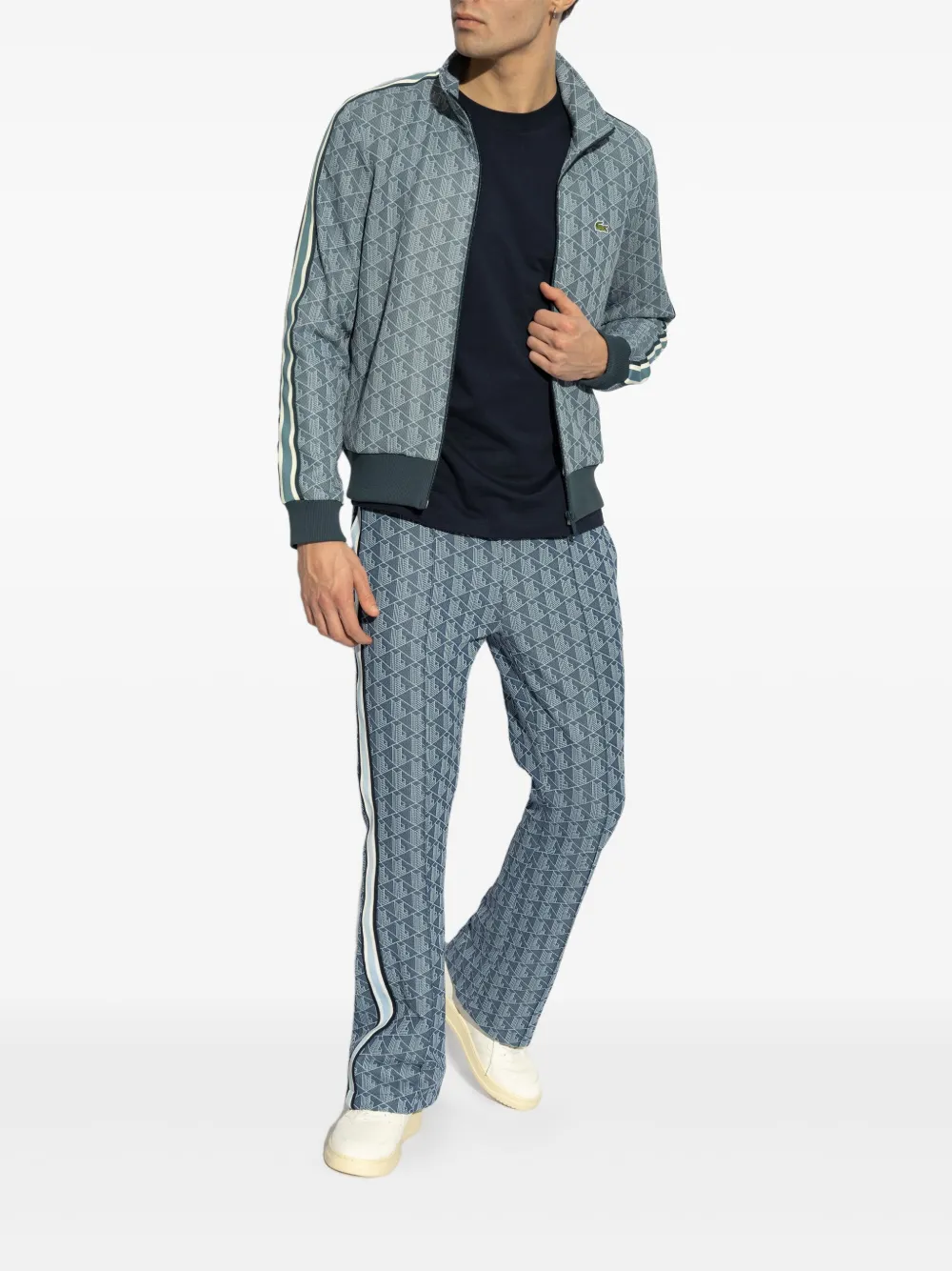 Lacoste Sweater met jacquard - Blauw