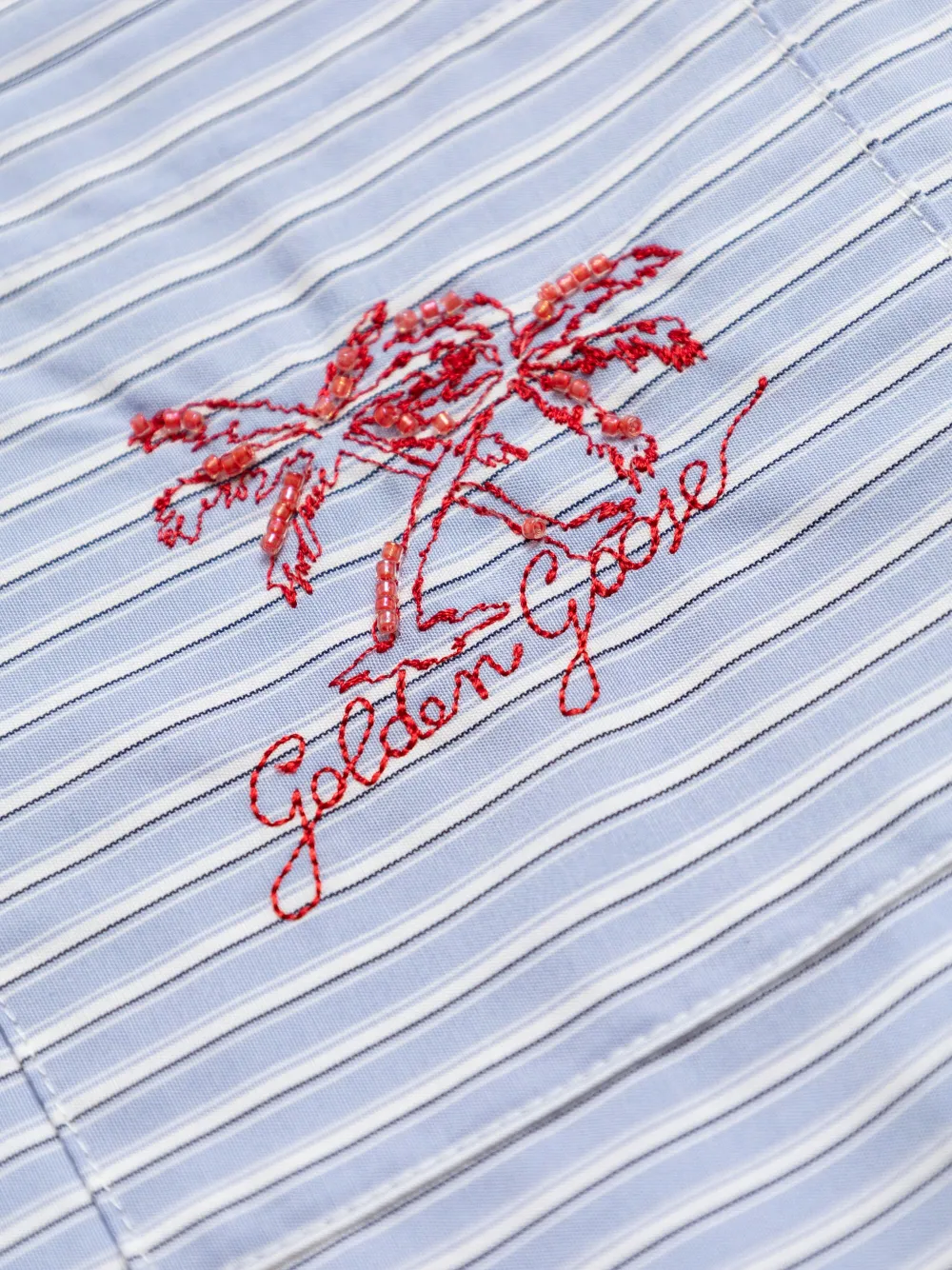 Golden Goose Kids Gestreept shirt Blauw