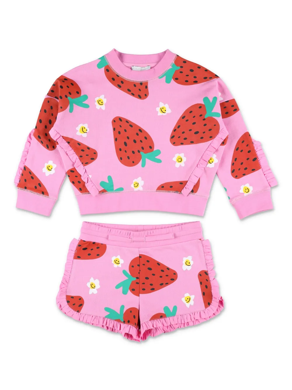 Stella McCartney Kids Shorts met aardbeienprint Roze