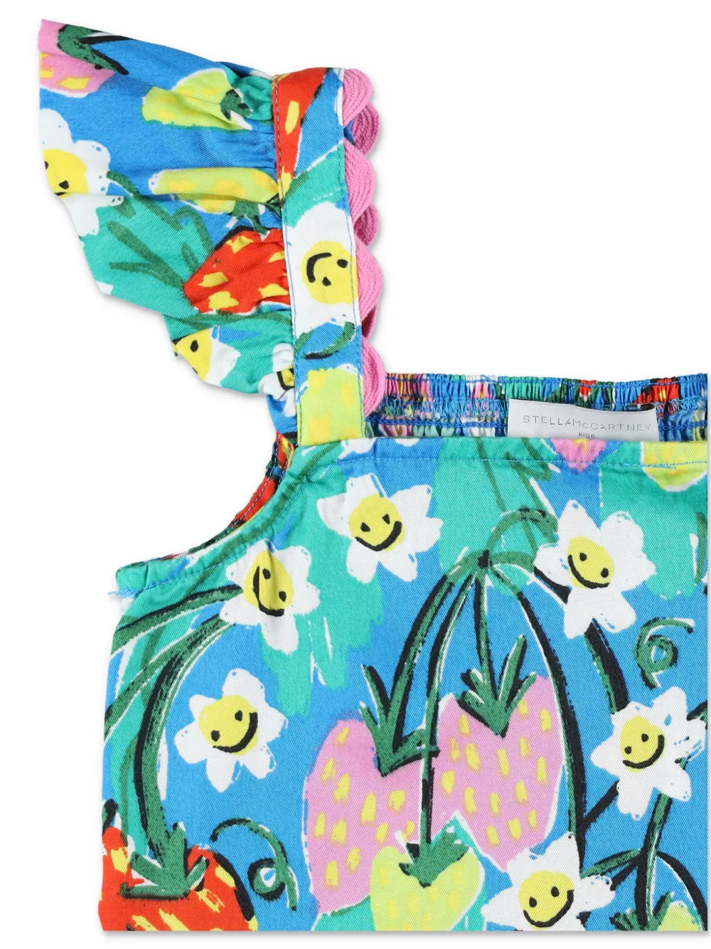 Stella McCartney Kids Top met aardbeiprint Blauw