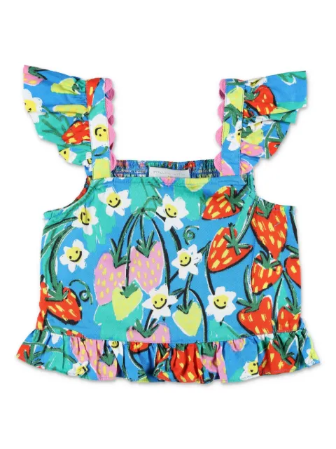Stella McCartney Kids Oberteil mit Erdbeeren-Print