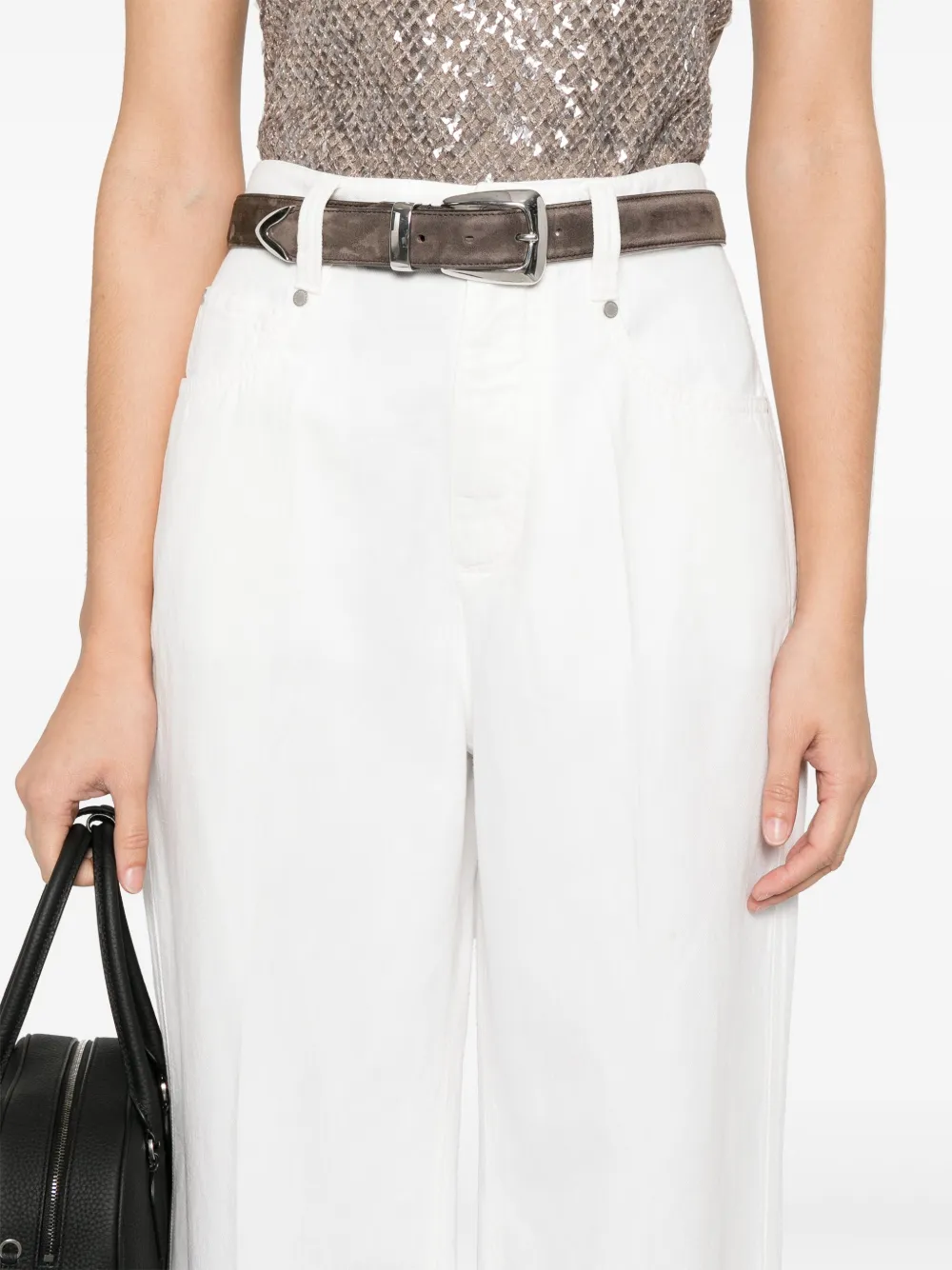 Brunello Cucinelli Jeans met wijde pijpen Wit