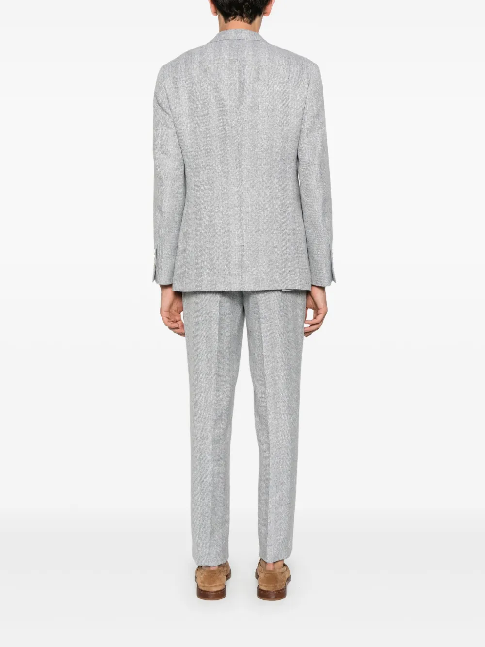 Brunello Cucinelli Blazer met enkele rij knopen Blauw