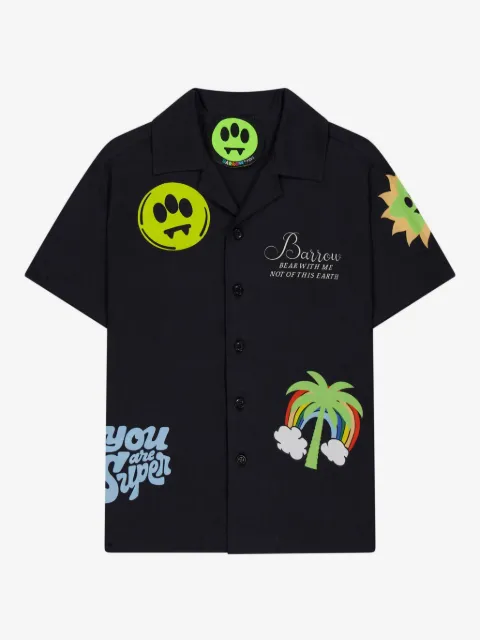 Barrow kids camisa con logo estampado