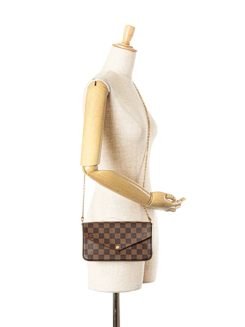 Louis Vuitton Pre-Owned 2019 Damier Ebene Pochette Felicie crossbodytas - Bruin