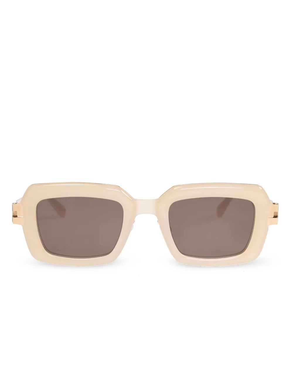 Mykita Zonnebril met rechthoekig montuur Beige