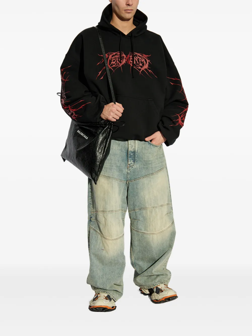 VETEMENTS logo-print hoodie - Zwart