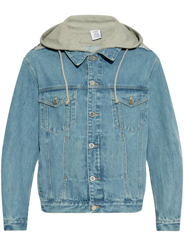 【関税込み】VETEMENTS ブルー パファー デニムジャケット 関税込み】VETEMENTS ブルー パファー デニムジャケット
