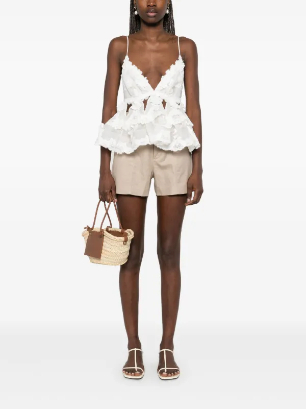 ZIMMERMANN crush-lace Tiered Top | White | FARFETCH GE