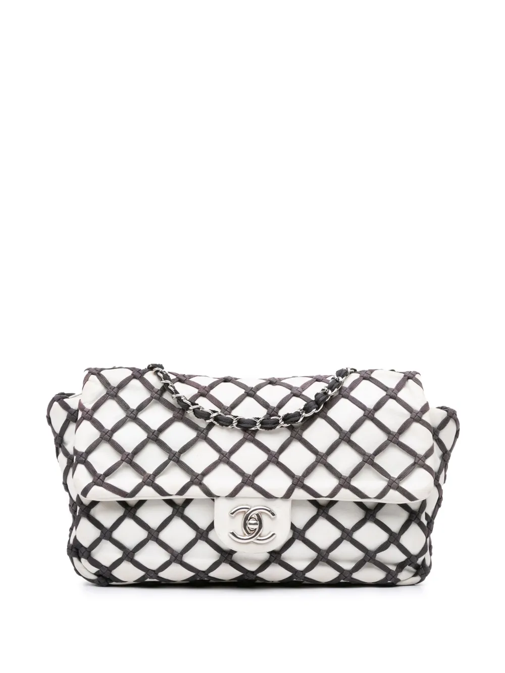 CHANEL Pre-Owned 2010-2011 Jumbo Calfskin Canebiers Net Flap shoulder bag | Grey | Image 1