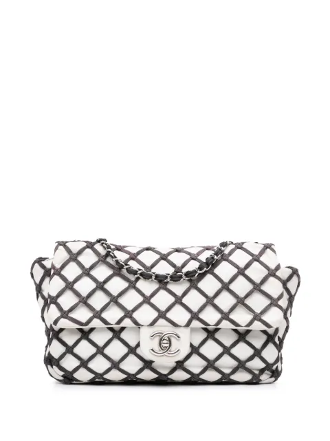 CHANEL Pre-Owned 2010-2011 Jumbo Calfskin Canebiers Net Flap shoulder bag
