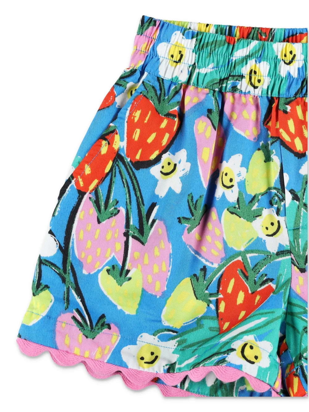 Stella Mccartney Printed Cotton Shorts In 蓝色