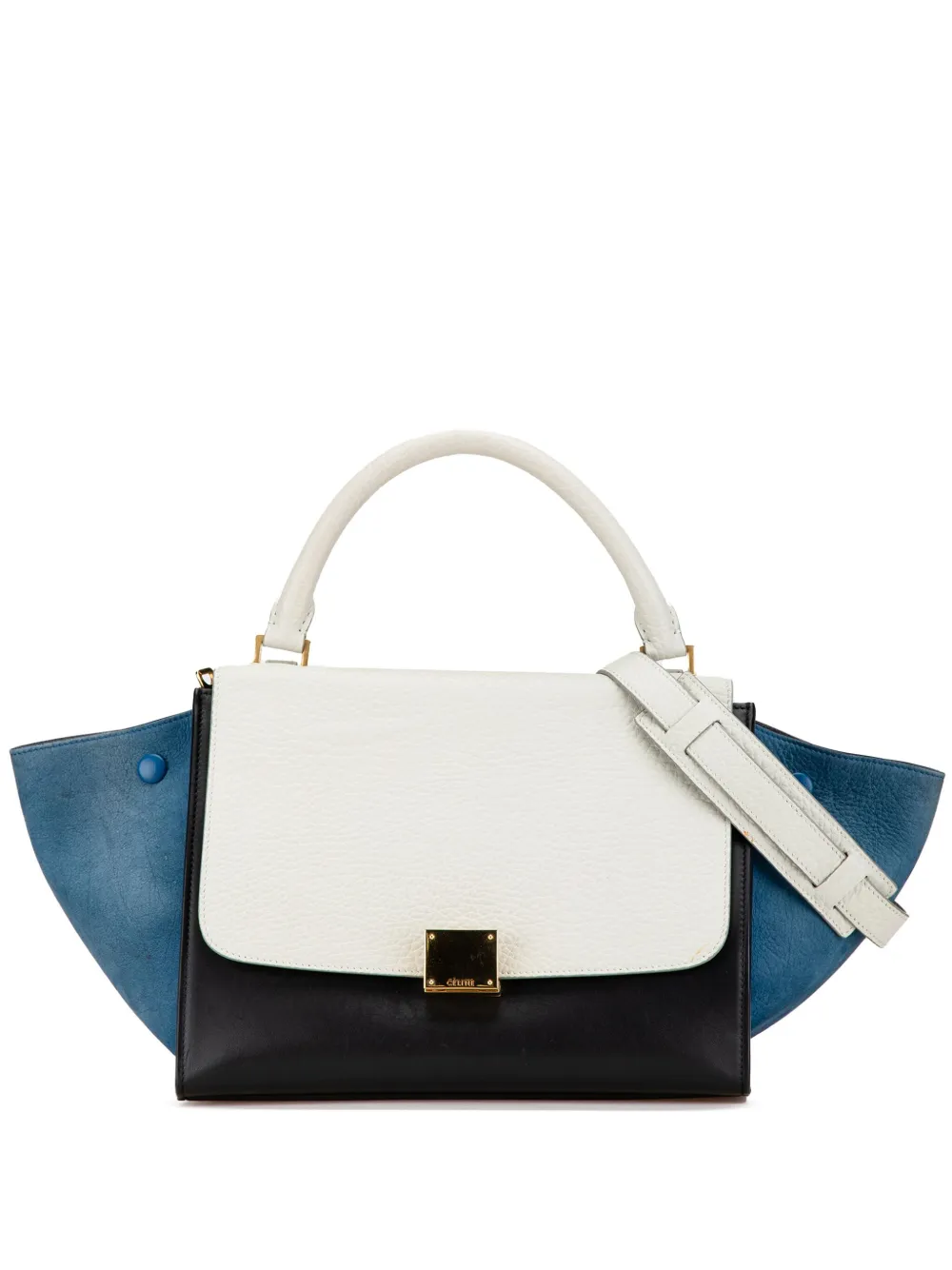 Céline Pre-Owned 2015 Small Tricolor Trapeze satchel - Nero