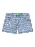 Barrow kids patterned denim shorts - Blue