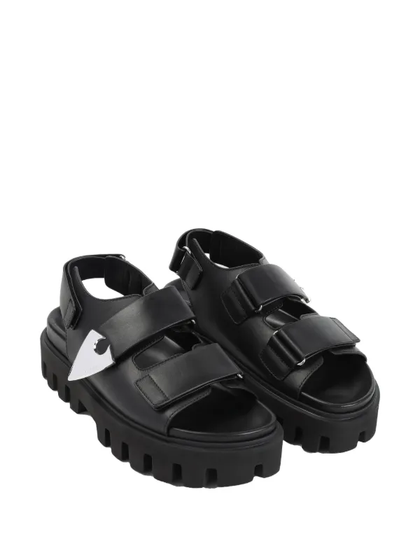 Alexander McQueen Leather Sandals | Black | FARFETCH PL
