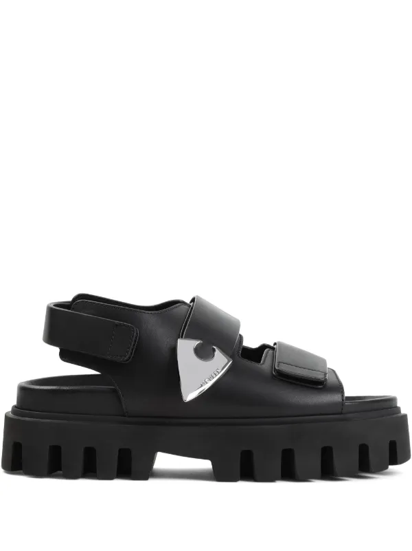 Alexander McQueen レザー サンダル ブラック Alexander McQueen レザー サンダル | ブラック | FARFETCH JP