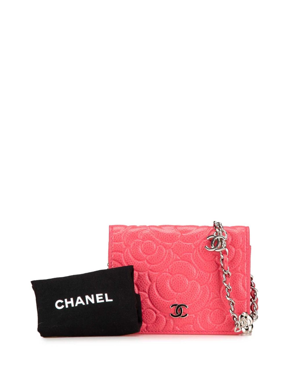 CHANEL Pre-Owned 2020 Camellia Caviar CC Wallet On Chain crossbodytas - Roze