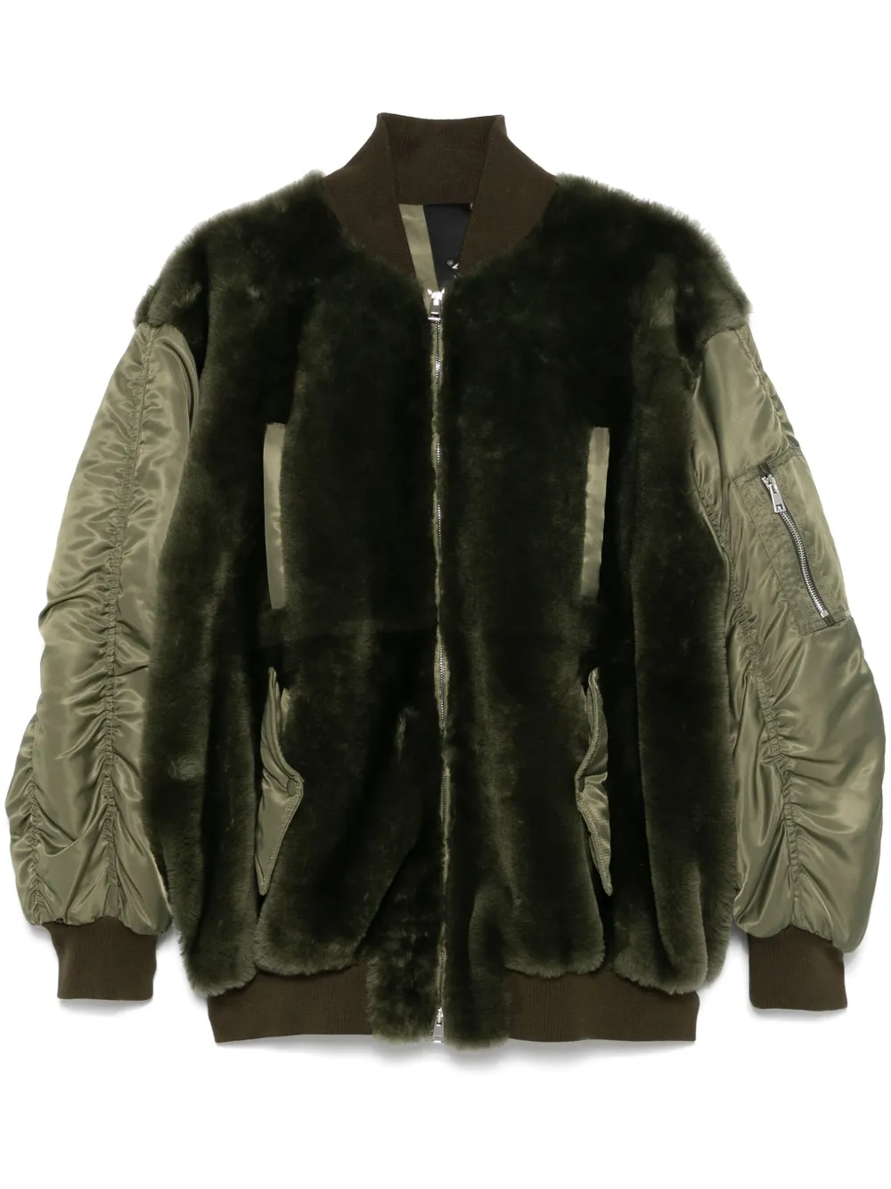 shearling bomber jacket